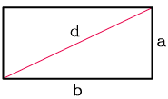 Найти диагональ прямоугольника зная длину сторон