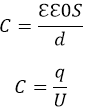 Формула емкость конденсатора 